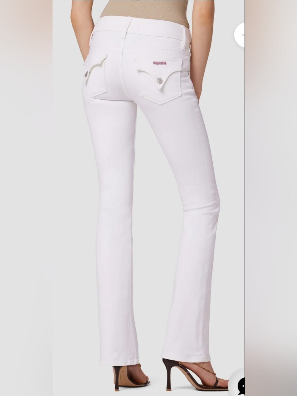 NWT Hudson White Mid-Rise Jeans. Bootcut Ankle Decorative Back Pockets Size 26. - Picture 4 of 6